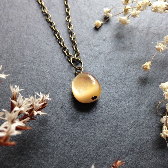 Tumbled Stone/Shell Pendant Necklace - Picture 3 of 6